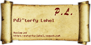 Péterfy Lehel névjegykártya